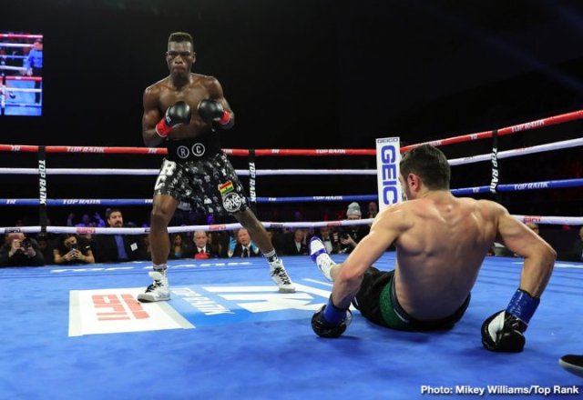 Commey knocks out Chaniev to win IBF world lightweight title