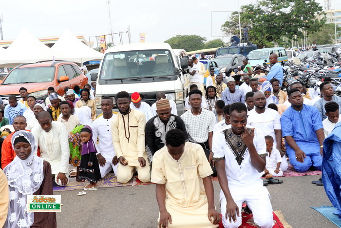 Muslims takeover Independence Square crossroads for Eid prayers