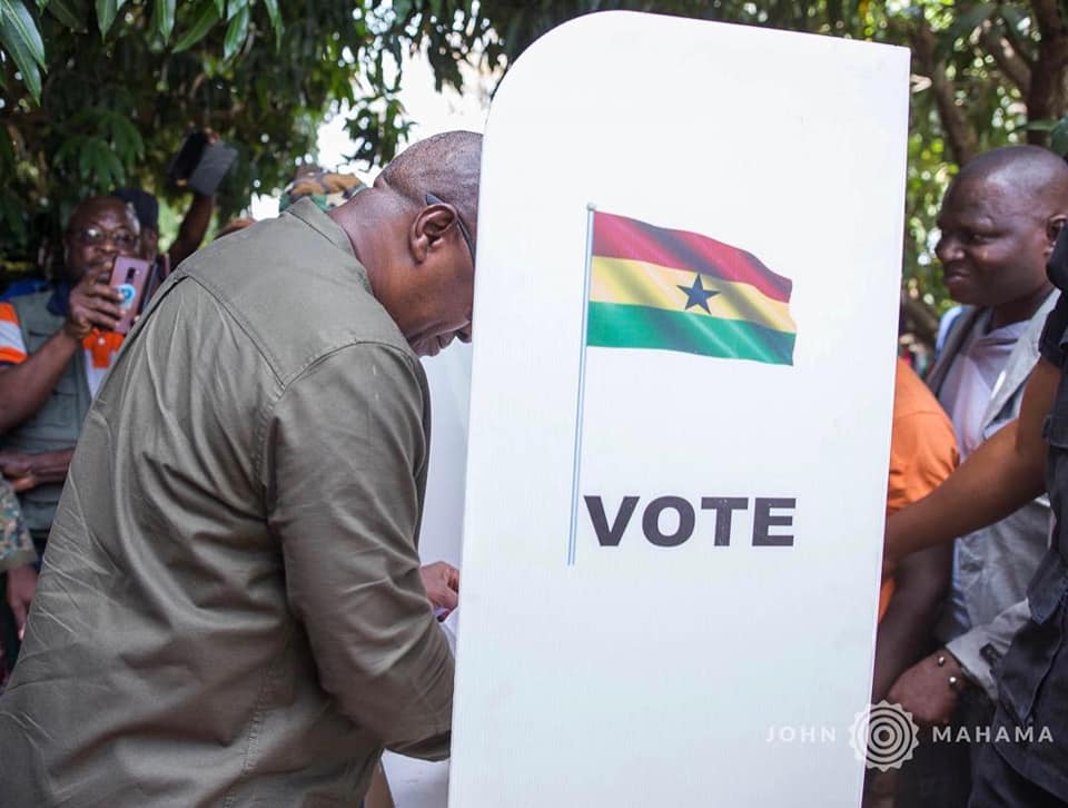 Photos: John Mahama votes in Bole