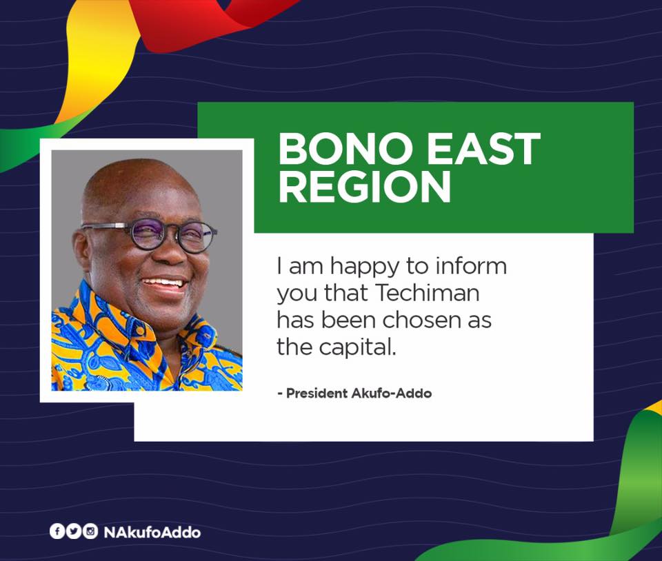 Techiman is regional capital for new Bono East Region