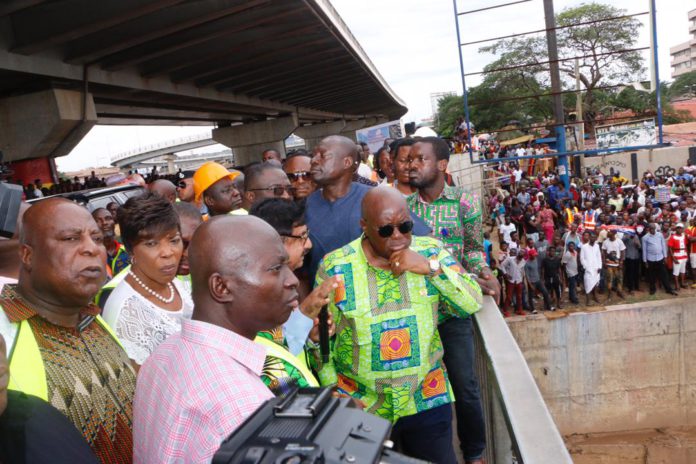Akufo Addo tours drainage system Akufo Addo tours drainage system