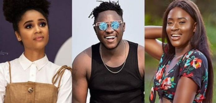 L-R: Sister Derby, Medikal & Fella Makafui L-R: Sister Derby, Medikal & Fella Makafui
