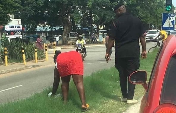 woman picks rubbish woman picks rubbish