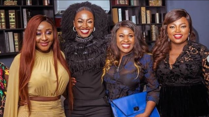 From left Actresses Ini Edo, Kate Henshaw, Uche Jombo and Funke Akindele-Bello