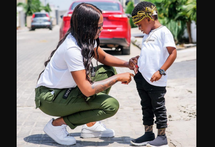 Tiwa Savage and her son Jamil
