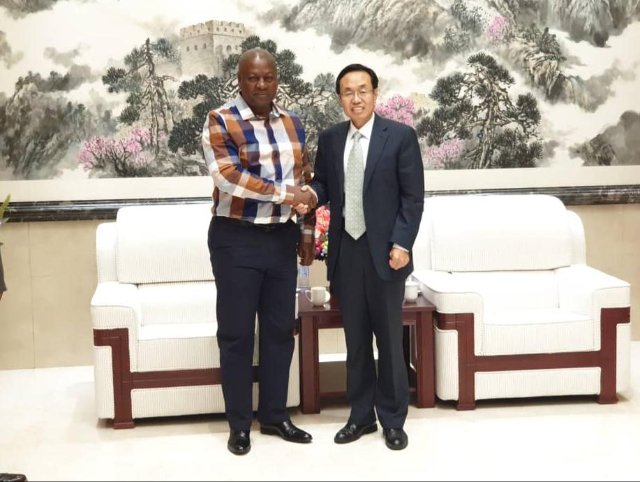 Former President John Mahama thanked the Chinese Ambassador, Shi Ting Wang, for China's support during his presidency. Former President John Mahama thanked the Chinese Ambassador, Shi Ting Wang, for China's support during his presidency.