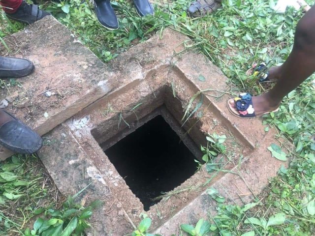 The septic tank which housed the human remains The septic tank which housed the human remains