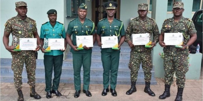 The officers were honoured for declining a bribe of GH¢25,000.00 The officers were honoured for declining a bribe of GH¢25,000.00