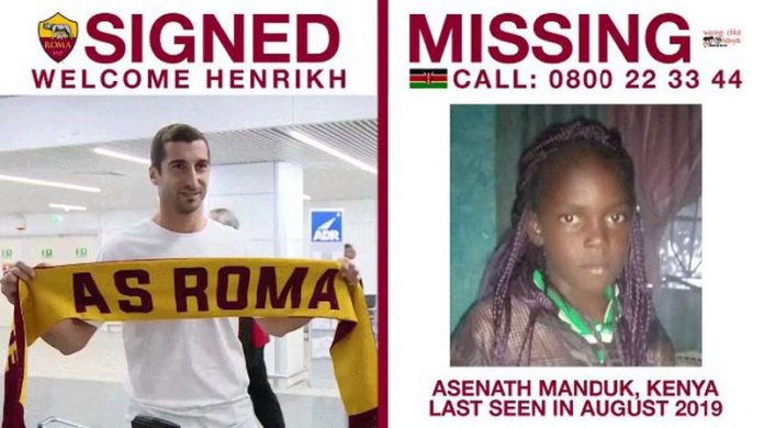 AS Roma's social service campaign is helping find missing children. Photo: AS Roma Twitter AS Roma's social service campaign is helping find missing children. Photo: AS Roma Twitter