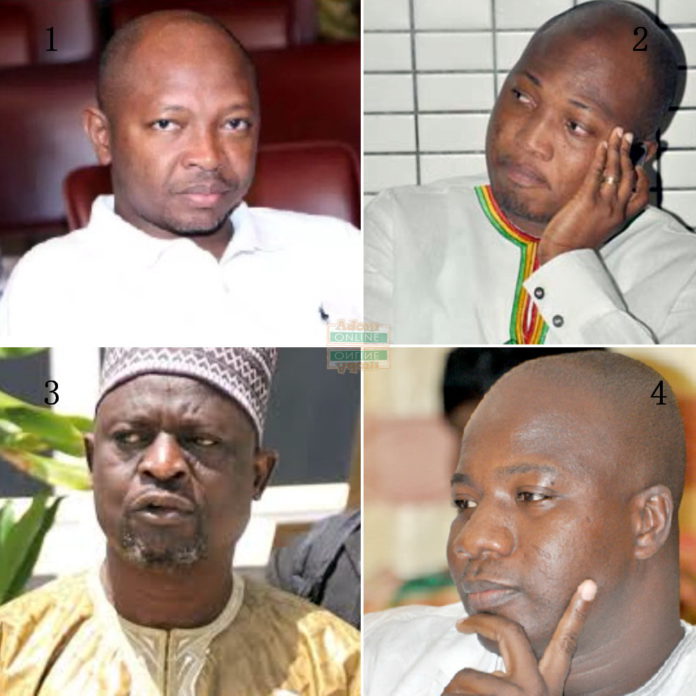 1. Aba Fusani, 2. Samuel Okudzeto Ablakwa, 3. A.B.A. Fuseini, 4. Mahama Ayariga