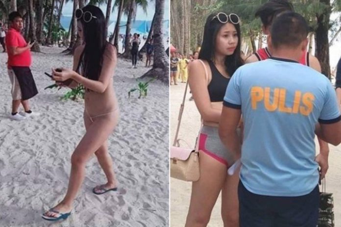 An itsy-bitsy, teenie-weenie bikini got her busted. An itsy-bitsy, teenie-weenie bikini got her busted.