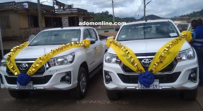 The two brand new Toyota Hilux Pick-Up vehicles The two brand new Toyota Hilux Pick-Up vehicles