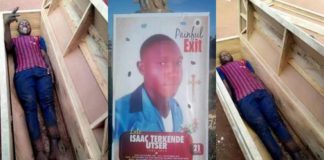 Adventurous young man dies a day after lying in a coffin to take pictures