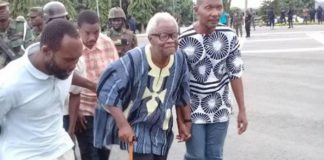 Charles Komi Kudzordzi [with walking stick] declared Western Togoland independent on November 16