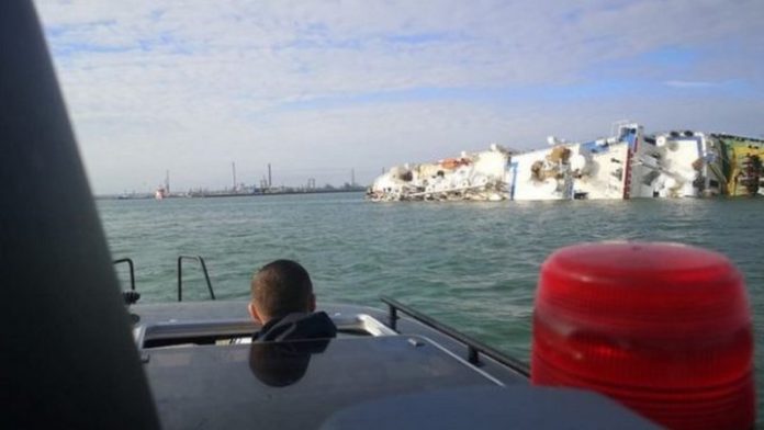 A rescue operation to save the sheep on board the cargo ship was launched by emergency services A rescue operation to save the sheep on board the cargo ship was launched by emergency services