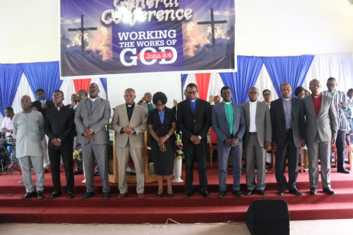 Apostle Eric Otoo (second from right) and other executive council members