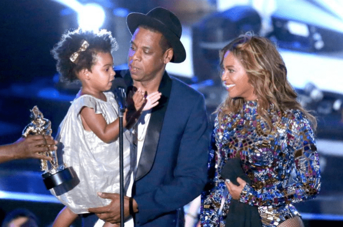 Blue Ivy Carter, Jay Z and Beyonce onstage during the 2014 MTV Video Music Awards at The Forum on August 24, 2014 in Inglewood, California. (Photo by Mark Davis/Getty Images) Blue Ivy Carter, Jay Z and Beyonce onstage during the 2014 MTV Video Music Awards at The Forum on August 24, 2014 in Inglewood, California. (Photo by Mark Davis/Getty Images)