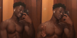 Abraham Attah shows off sexy abs