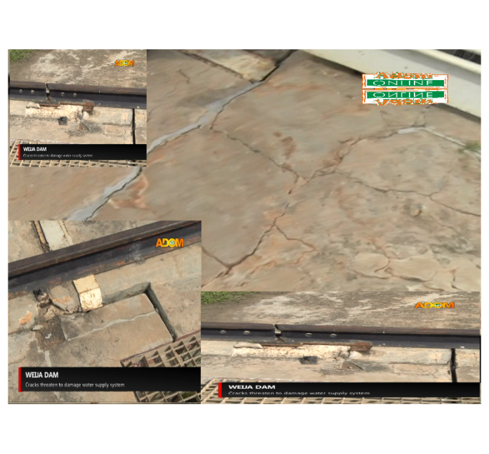 weija Parts of the dam have developed cracks