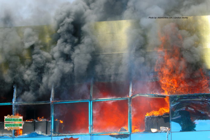 GRA building on fire GRA building on fire