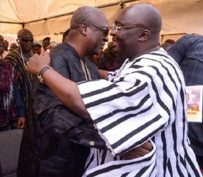 Vice president, Dr. Bawumia Mahamadu with Former president John Mahama Mahama Bawumia