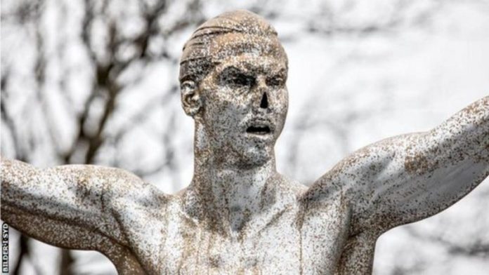 The statue has been vandalised several times since it was unveiled on 9 October The statue has been vandalised several times since it was unveiled on 9 October