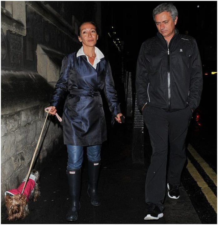 Jose Mourinho and wife Matilde Faria in the company of their pet pooch Leya in London back in 2013. Photo: Palace Lee. Source: UGC Jose Mourinho and wife Matilde Faria in the company of their pet pooch Leya in London back in 2013. Photo: Palace Lee. Source: UGC