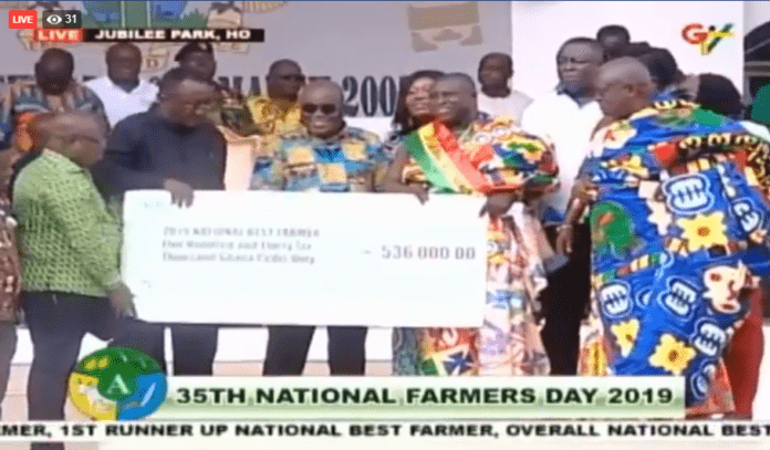 The national award comes with a cheque of GH¢ 536,000.00 The national award comes with a cheque of GH¢ 536,000.00