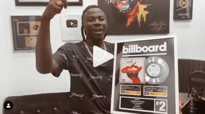 Stonebwoy becomes first Ghanaian to win a billboard plaque Stonebwoy becomes first Ghanaian to win a billboard plaque