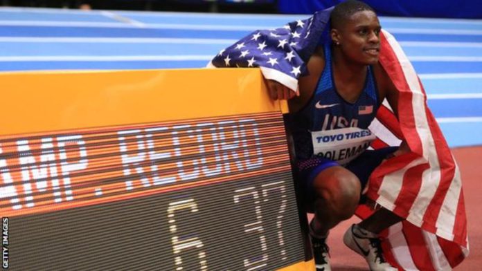American sprinter Christian Coleman won gold at the last World Athletics Indoor Championships in Birmingham American sprinter Christian Coleman won gold at the last World Athletics Indoor Championships in Birmingham