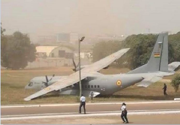 The Aircraft crashed at the Air Force Base in Accra The Aircraft crashed at the Air Force Base in Accra