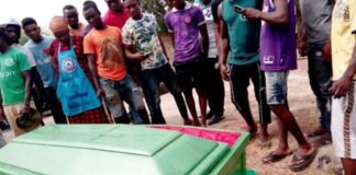 Abandoned coffin at Sege