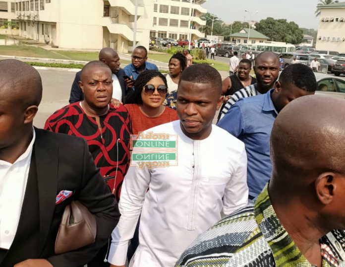 Sammy Gyamfi, NDC Party supporters at Police Headquarters