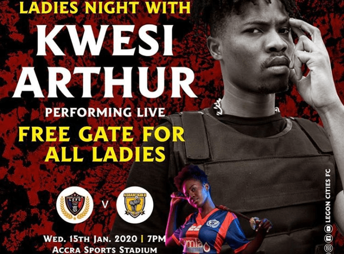 Kwesi Arthur to perform at Legon Cities’ premier league match Kwesi Arthur to perform at Legon Cities’ premier league match