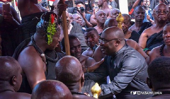 Vice-President Bawumia consoling Asantehene Otumfuo Osei Tutu II Vice-President Bawumia consoling Asantehene Otumfuo Osei Tutu II