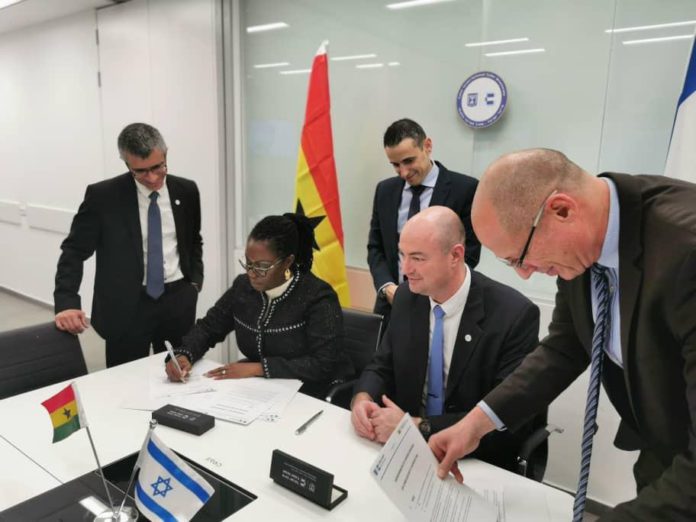 Comms Minister Ursula Owusu Ekuful sign MoU with Head of Isreali National Cybersecurity, Yigal Unna in Be'er Sheva