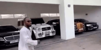 Funny Face choosing a car of his choice at Adebayor's home