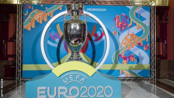 Euro 2020, scheduled to take place at 12 venues across Europe this summer, could be postponed to give European leagues time to complete their domestic seasons Euro 2020, scheduled to take place at 12 venues across Europe this summer, could be postponed to give European leagues time to complete their domestic seasons