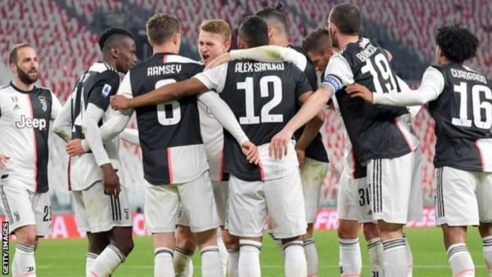 Juventus beat Inter Milan in a match played behind closed doors at the start of March to go top of Serie A Juventus beat Inter Milan in a match played behind closed doors at the start of March to go top of Serie A