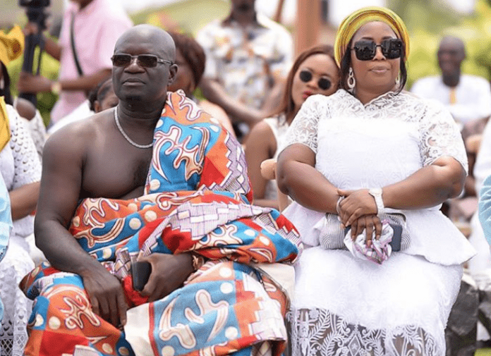 Parents of rapper Medikal during their son 's traditional wedding to Fella Makafui Parents of rapper Medikal during their son 's traditional wedding to Fella Makafui