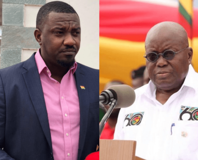 File Photo: L-R: John Dumelo and President Akufo-Addo File Photo: L-R: John Dumelo and President Akufo-Addo