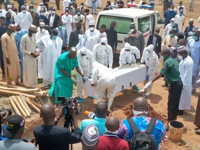 File Photo: Burial of Nigerian President’s Chief of Staff, Abba Kyari, who died after contracting Coronavirus in Abuja File Photo: Burial of Nigerian President’s Chief of Staff, Abba Kyari, who died after contracting Coronavirus in Abuja