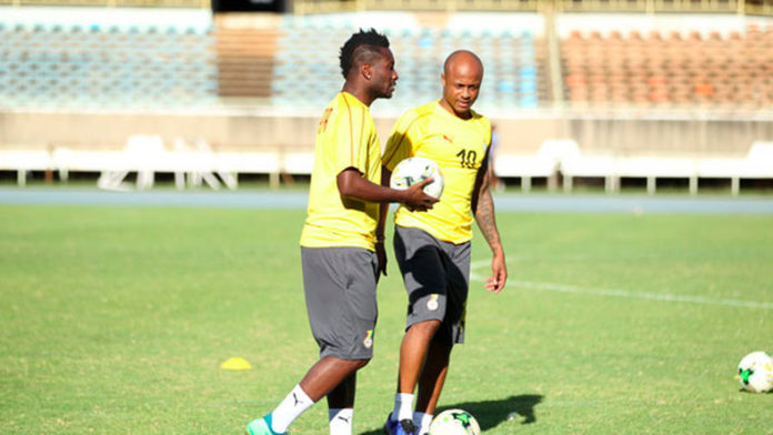 Andre Ayew and Asamoah Gyan Andre Ayew and Asamoah Gyan