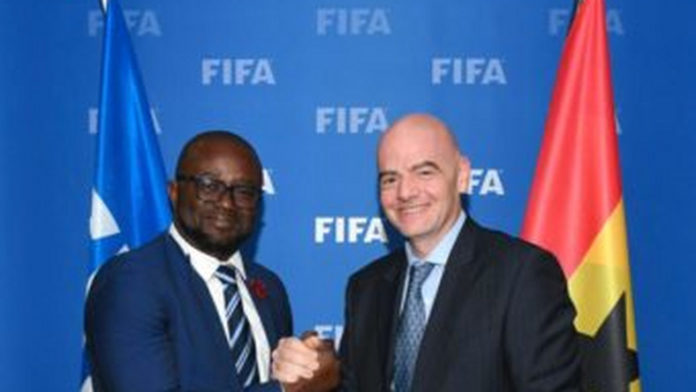 GFA President Kurt Okraku with FIFA boss, Gianni Infantino GFA President Kurt Okraku with FIFA boss, Gianni Infantino