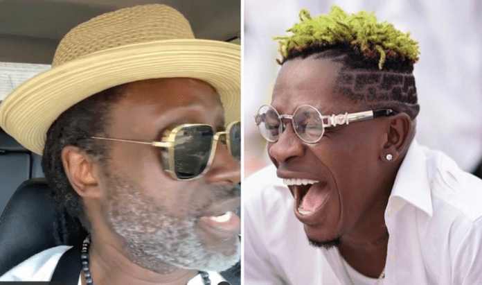 L-R: Reggie Rockstone, Shatta Wale Your greatest achievement is selling 'waakye' – Shatta Wale tells Reggie Rockstone