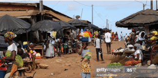 A market in Abidjan, Ivory Coast