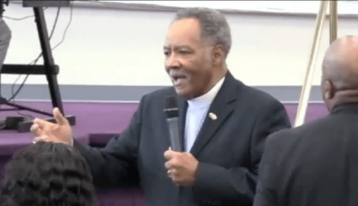 Bishop Gerald Glenn showed off his jam-packed congregation back on March 22 Bishop Gerald Glenn showed off his jam-packed congregation back on March 22