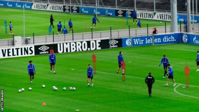 Clubs in Germany have been training in groups and observing social distancing guidelines Clubs in Germany have been training in groups and observing social distancing guidelines