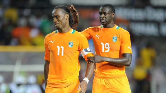 Toure (R) called Drogba his "big brother" as he underlined his support for his former teammate Toure (R) called Drogba his "big brother" as he underlined his support for his former teammate