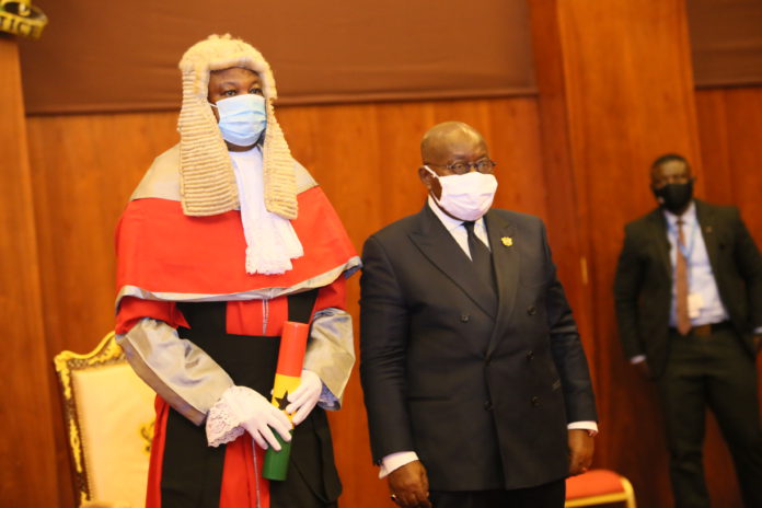 12. President Nana Addo Dankwa Akufo-Addo with Justice Issifu Omaro Tanko Amadu, a Supreme Court